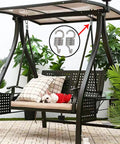 Heavy Duty Porch Swing Springs 2 Pack 750Lbs Each Total 1500Lbs Capacity in use on an outdoor swing with a canopy and cushions