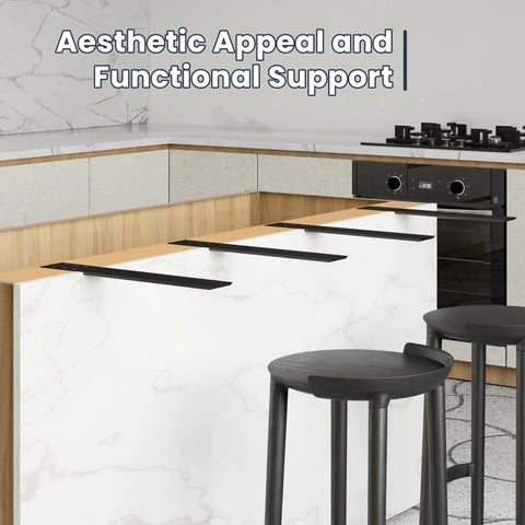 Rock Solid 16 Inch Countertop Support Brackets 4 Pack Tough As Nails Steel Knee Wall Braces under white marble countertop.