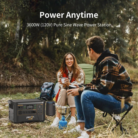 Couple camping with Beefy F3000LFP 3072Wh Portable Power Station With 3600W Pure Sine Wave LiFePO4 Battery Backup