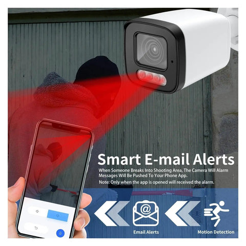 4K 8MP PoE CCTV NVR Surveillance Security Camera Kit with email alert feature and motion detection in action.