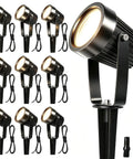 12V LED Outdoor Landscape Lights Kit, 10 Pack Low Voltage Pathway And Uplight Spotlight Set For Yard, Garden, Trees And Pathways