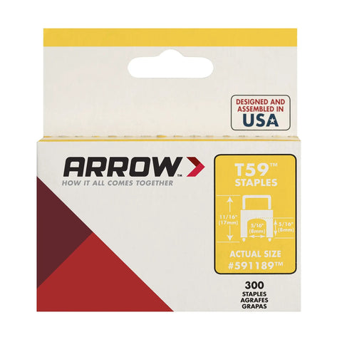 Stainless Steel Insulated Cable Staples T59 5 16 Inch Leg 5 16 Inch Crown For Data And Communication Cables Cat5 Cat6 RG6 RG9 Coax Clear Finish 300 Pack Durable Quick Install packaging