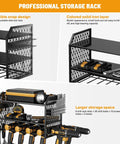 Power Tool Storage Rack With Six Drill Holders And Pegboard Organizer Shelf For Garage Walls Wall Mount For Cordless Drills