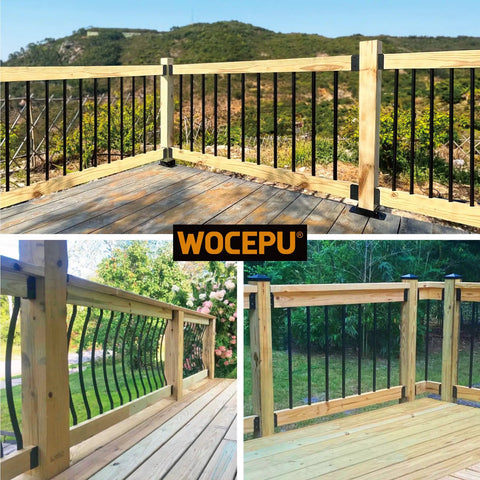 12 Pack Stainless Steel Deck Railing Brackets Connectors For 2x4 Railing Wood Posts Black Finish Concealed Mounts Heavy Duty Outdoor Deck Hardware Kit For Strong Secure Railings