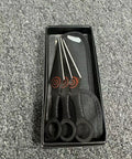 Dope Ninja Kunai Throwing Knife Set Three Piece Stainless Steel Blades with Nylon Sheath Black Red Finish Classic Japanese Style