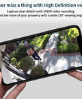 Smartphone displaying 1080p feed from Two Pack Wireless Security Cameras With 1080p HD Video, Color Night Vision, Two Way Audio, Wire Free