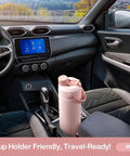 26 Oz Stainless Steel Insulated Water Bottle With 2 In 1 Straw And Spout Lid Keeps Drinks Ice Cold All Day Leak Proof in car cup holder