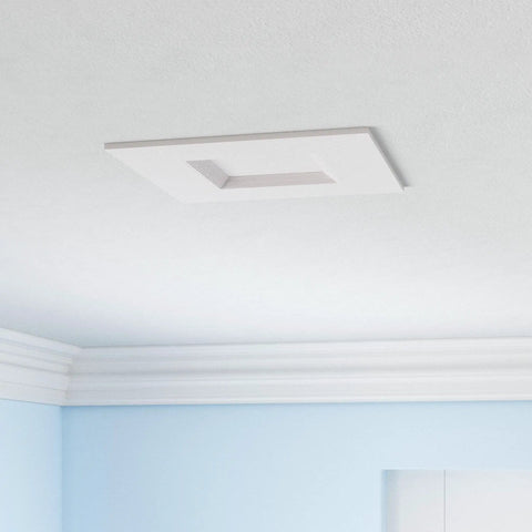 Installed Five To Six Inch LED Square Recessed Downlight Kit, Dope Fourteen Watt Equivalent To Ninety Watt, Ceiling View
