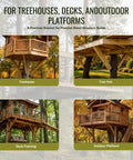 Treehouses and platforms using Knee Brace Hardware Kit 1.25 Inch Knee Bracket Compatible, 9-Piece Set With Carriage Bolts