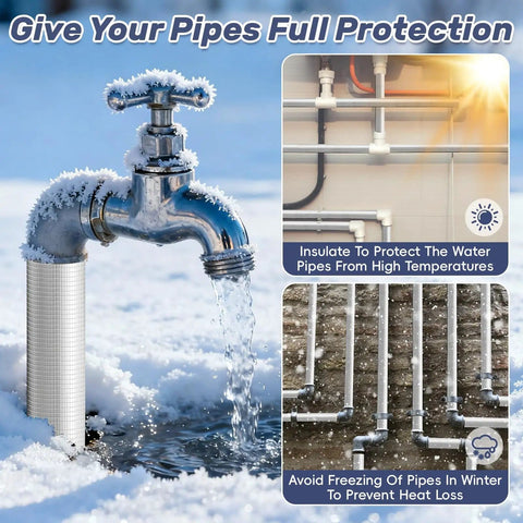 All Weather Self Adhesive Pipe Insulation Tubes 36 Inch Long Outdoor Foam Water Pipe Insulation Kit with aluminum layer on frost-covered pipes