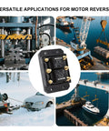 Beefy 12V Forward And Reverse Relay Module With Six Terminals For Tarpaulin Systems Winches Hoists And Snow Plows Replaces 5541100 ATP0110 high-current reversing relay