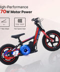 Electric Dirt Bike For Kids 3 To 6, 170W Mini Moto With Lightweight Aluminum Frame, 24V Detachable Battery, Dual Power Modes, 12 Inch Knobby Tires, Rugged Outdoor Fun For Backyard Adventures And Neighborhood Treks, side view