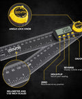 Kickass Aluminum Digital Angle Finder And Multipurpose Protractor Gauge with angle lock knob and LCD display features for precise measurements.