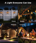 Lit Real Flame Solar Lanterns With USB Charging Four Modes Waterproof Outdoor Lights glowing on fence, garden, pathway, camping scene