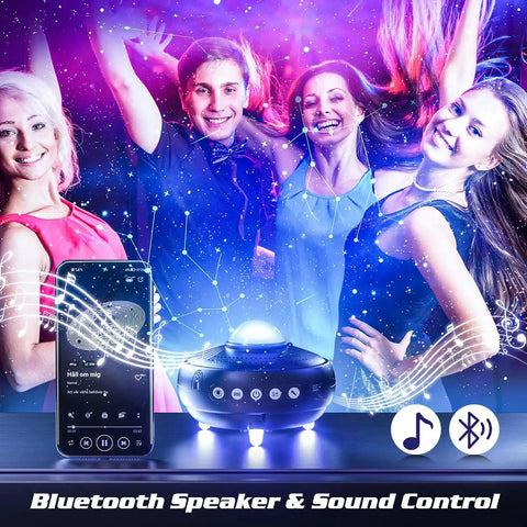 Lit Night Projector With 12 Constellations And 10 Planets Bluetooth Speaker And Timer 10 Color Starry Sky Show for party scene