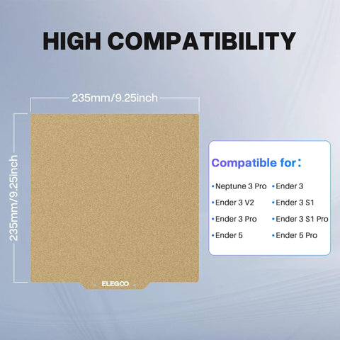 Hella Smooth Flexible Pei Coated Magnetic Build Plate For 3D Printers Standard 235X235Mm Square Bed Rock Solid Adhesion Knockout Performance Super Easy Snap On And Off For Dope Prints