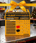 Ultimate Pegboard Organizer Kit With 297 Pieces For DIYers shown in box with tools and accessories in a workshop setting.