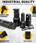 Impact Hex Socket Set 36-Piece With Adapters, Pro Grade Heavy-Duty CR-V Steel Sockets showcasing industrial quality and sizes.
