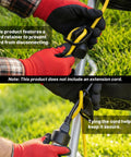 Hands securing cord on Powerful 15 Amp Electric Wood Chipper Shredder For Easy Yard Cleanup 45L Collection Bag