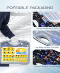 53 Piece Air Line Quick Connect Fittings Kit with carrying case, showing handle, clip design, and compartments for easy access
