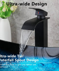 Blue Oval Glass Vessel Sink With Waterfall Faucet And Pop Up Drain Above Counter Bathroom Vessel Sink Artistic Tempered