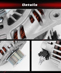 Alternator Replacement For Altima 2007 2008 2009 2010, Maxima 2009 2010, Murano 2009 2010 2011 2012 2013 2014, Quest 2011-2017 V6 3.5L, OEM-Quality Plug-And-Play Replacement AMT0228 11341 11557 23100-1AA1A, close-up of alternator details
