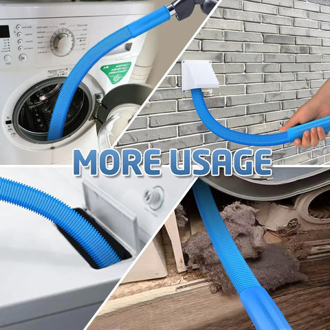 All In One Dryer Vent Cleaning Kit With Flexible Lint Vacuum Attachment for most vacuums in various uses, blue.