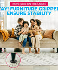 Round Anti Slip Furniture Pads Set Of Four Heavy Duty Non Skid Couch Grippers For Hardwood Floors And Carpets American Made Slam Dunk Furniture Shields on couch legs