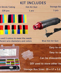 Dope Wire Heat Shrink Tubing Kit With Mini Heat Gun And Storage Box 328 Pcs 2 To 1 Shrink Wrap Tubing 300W Heat Gun
