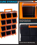 Hella Spacious Plastic Storage Drawers Heavy Duty Small Parts Organizer For Garage Workshop with snap shut compartments.