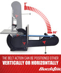 Combo 2x42 Inch Belt Sander and 6 Inch Bench Grinder Knife Sharpener, vertical to horizontal tilt display, Upgraded BG2600 Model.