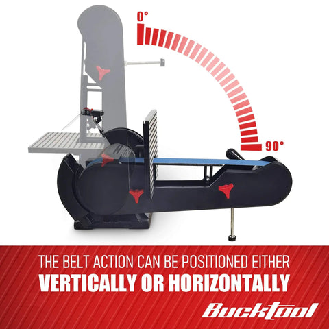 Combo 2x42 Inch Belt Sander and 6 Inch Bench Grinder Knife Sharpener, vertical to horizontal tilt display, Upgraded BG2600 Model.