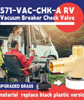 Upgraded Brass RV Vacuum Breaker Check Valve 571 VAC CHK A for Camper Trailer RV Black Tank Flushing System