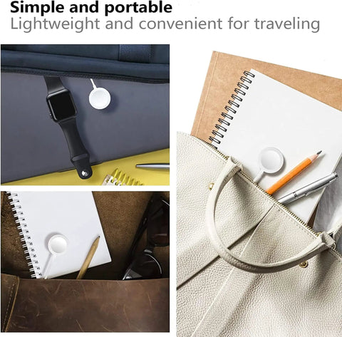 Slick Magnetic Wireless Charging Cable Featuring Fast Reliable Secure Power Delivery Via Standard Type C, placed with a smartwatch and stationery.