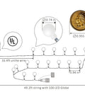 Diagram of Warm White LED Globe String Lights For Indoor Decor Create Cozy Vibes With Tiny Glass Orbs Ideal For Bedrooms