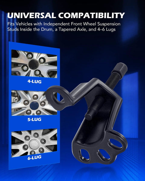 Orion Motor Tech front wheel hub puller with flange clamp and forcing bolt for 3-3/4 to 4-1/2 in hub IDs