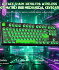 TKL Wireless Mechanical Gaming Keyboard Black Built Different With Massive 10000Mah Battery Smart Dot Matrix Screen and Zero Lag Keys, RGB lighting