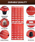 Durable red aluminum Must Have Portable Thread Gauge And Bolt Size Finder with laser etching and burr-free bolts.