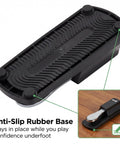 Anti-slip rubber bottom of 6.35mm Sustain Pedal For Keyboards And Digital Pianos With Polarity Switch, Anti Slip Rubber Bottom, And 5.9 Ft Cable, Plug And Play Ready With Universal Compatibility For Any 6.35mm Pedal Socket
