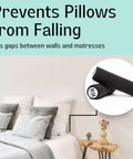 Heavy Duty Wall Buffer Headboard Protectors Soft Foam Stoppers Lock Your Bed In Position And Kill The Squeaks Save Drywall From Getting Beaten Up Drill Free For Standard Frames placed between wall and mattress.