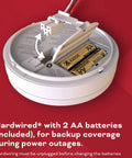 Hardwired Smoke And Carbon Monoxide Detector With AA Battery Backup Interconnectable For Home Safety LED Warning Lights open battery compartment