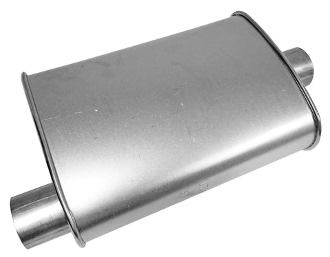 Installer Turbo Universal Exhaust Muffler With 2.5 Inch Inlet And 2.5 Inch Outlet Fits Most Cars Trucks And SUVs Durable Steel Build