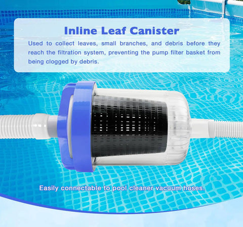 Inline Pool Leaf Canister Debris Catcher For Hayward W560 PoolVac Navigator installed in a swimming pool