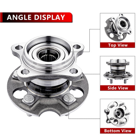 Alloy AWD Rear Wheel Hub Bearing Assembly Direct Fit For Lexus RX Series and Toyota Highlander Venza 2004 to 2016 angle view