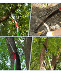Extendable 30 Ft Manual Pole Saw Workhorse With Pruner Blade And Scissors Set Nine Fiberglass Poles for tree pruning