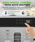 No Fuss 30 Tray Commercial Food Dehydrator Featuring Independent Airflow Zones And Seamless Touchscreen Controls for easy digital control.