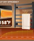 Electric Towel Warmer Wall Mounted 6 Bar Heated Towel Rack With Smart Timer And Temperature Control Plug In Or Hardwire