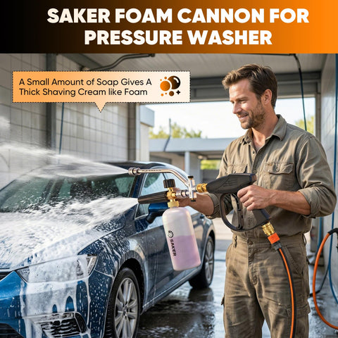 Foam Cannon Dual Connector For Pressure Washer Kit With Switchable Foam And Water Spray Gun Car Wash And Detailing Tool Quick Connect Dual Inlet Built To Last Includes Five Color Nozzle Set