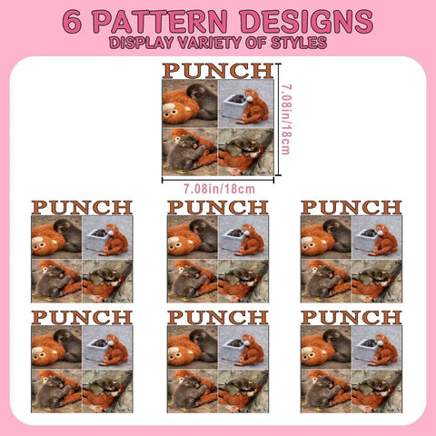 Dope Monkey Team DTF Transfers Pack for DIY Tees, 7x7 inch, showing six designs with vibrant baby monkey patterns.