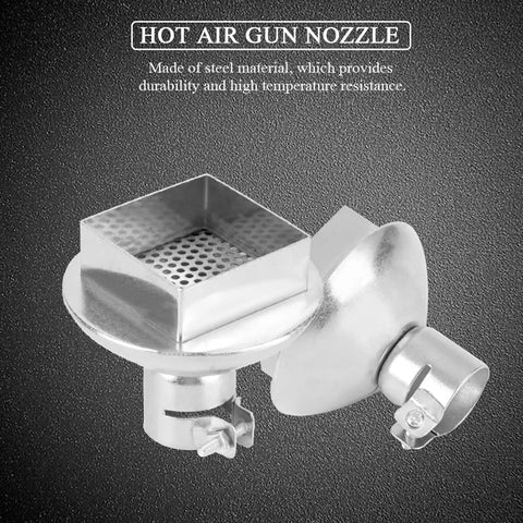 Durable Steel Hot Air Nozzle Set For 850 Soldering Station 41mm Tip Perfect For Precise BGA Repair And Electronics Work Built To Last Delivers Even Heat For Smooth Rework, showing nozzle set with 41mm tip.
